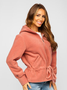 Chaqueta con capucha abrigo corto para mujer rosa Bolf 9320