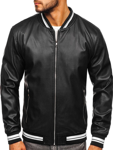Chaqueta de cuero para hombre negro Bolf 1132