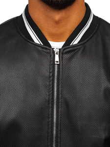 Chaqueta de cuero para hombre negro Bolf 1132