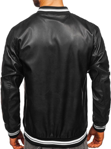 Chaqueta de cuero para hombre negro Bolf 1132