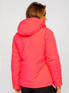 Chaqueta deportiva de invierno para mujer rosa y fluorescente Bolf HH012A