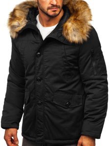Chaqueta parka de invierno para hombre alaska color negro Bolf JK355