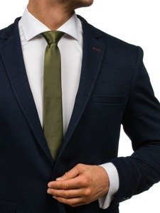 Corbata elegante delgada para hombre verde oscuro Bolf K001
