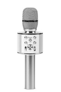 Micrófono de karaoke color plateado bluetooth BK3