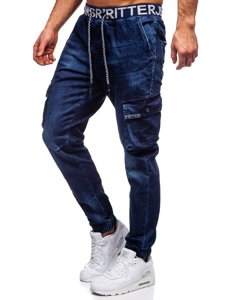 Pantalón cargo jogger vaquero tipo slim fit para hombre color azul oscuro Bolf 85030W0