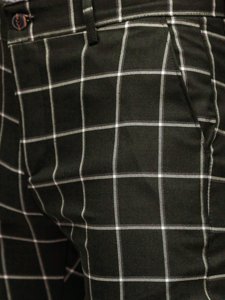 Pantalón chino de tela a cuadros para hombre caqui Bolf 0002