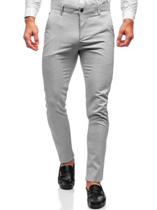 Pantalón chino de tela para hombre gris claro Bolf 0016