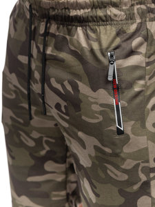 Pantalón corto de chándal camuflaje para hombre caqui Bolf JX701
