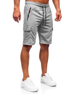 Pantalón corto de chándal tipo cargo para hombre gris Bolf JX762