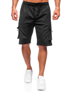 Pantalón corto de tela cargo para hombre negro Bolf HW2885