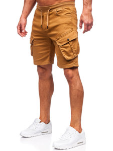 Pantalón corto de tela tipo cargo para hombre camel Bolf 384K