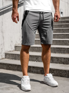 Pantalón corto deportivo para hombre gris y negro Bolf Q3878