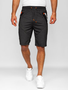 Pantalón corto deportivo para hombre negro y naranja Bolf Q3878