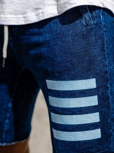 Pantalón corto vaquero para hombre azul oscuro Bolf EX02