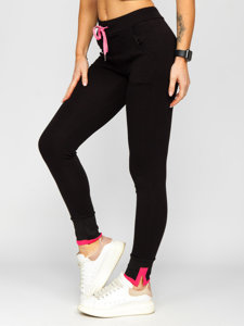 Pantalón de chándal para mujer negro y rosa Bolf CYF802NM