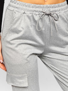 Pantalón de chándal tipo cargo para mujer gris Bolf HW2516C