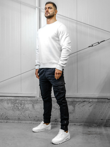 Pantalón jogger de tela cargo para hombre azul oscuro Bolf 2233A