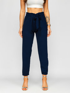 Pantalón jogger de tela para mujer azul oscuro Bolf W5076