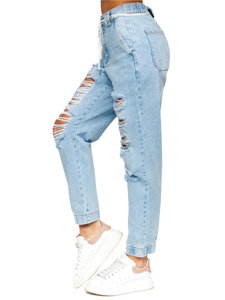 Pantalón vaquero jogger tipo mom fit para mujer azul Bolf 2505