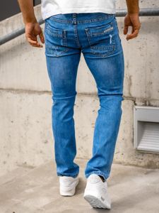 Pantalón vaquero regular fit para hombre azul oscuro Bolf KA1700