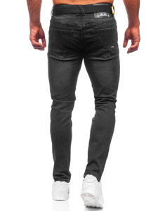 Pantalón vaquero skinny fit con cinturón para hombre negro Bolf R61117W1