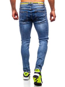 Pantalón vaquero skinny fit para hombre azul oscuro Bolf KX565