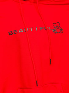 Sudadera con capucha con impresión para mujer rojo Bolf HL9261
