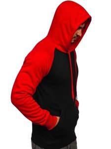 Sudadera con capucha para hombre color negro y rojo Bolf LM77002