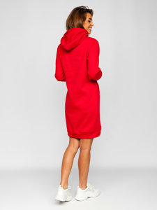 Sudadera larga con capucha para mujer rojo Bolf YS10005-A