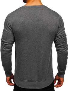 Sudadera sin capucha para hombre grafito y naranja Bolf 2021