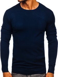 Suéter básico para hombre color azul oscuro Bolf YY01