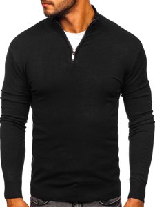 Suéter con cuello alto para hombre color negro Bolf YY08