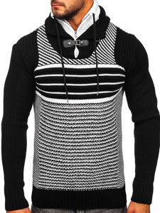 Suéter grueso con cuello alto para hombre color negro Bolf 2000