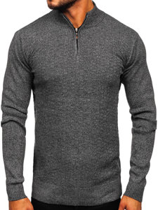 Suéter para hombre con cuello alto color gris Bolf S8206